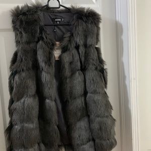 Misguided faux fur vest